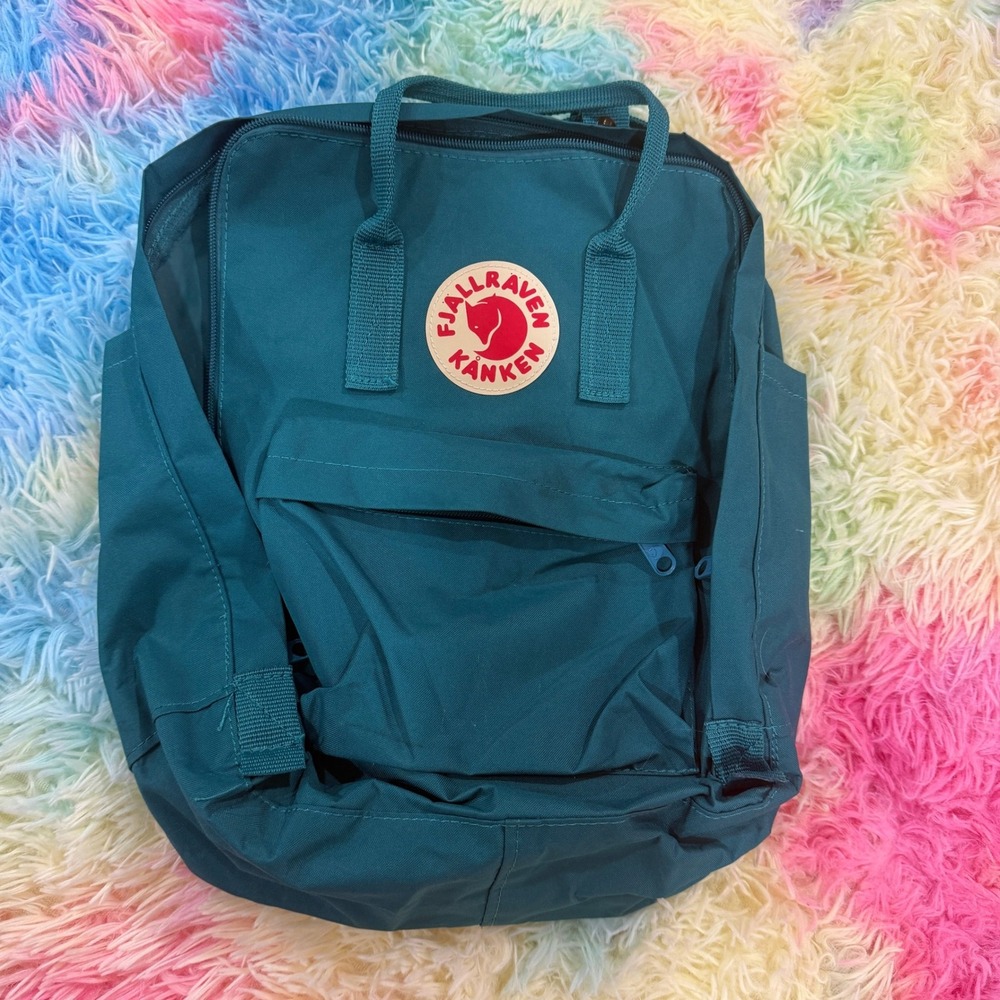 Fjallraven Kanken Classic Backpack Teal Blue Vinylon F School Bag